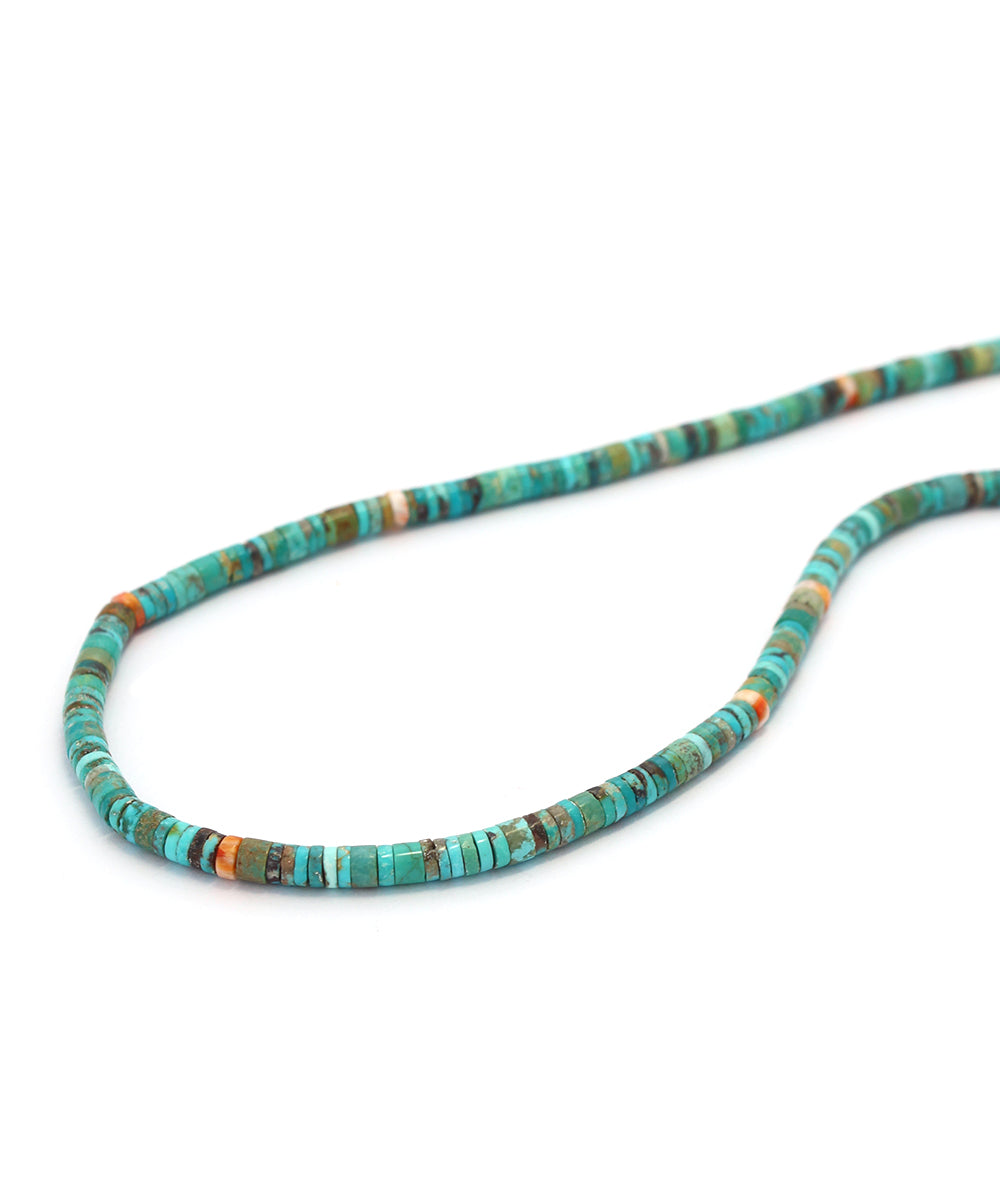 heishi beads necklace /green turquoise