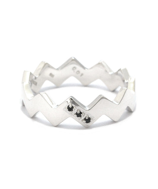 snake ring silver / black diamond