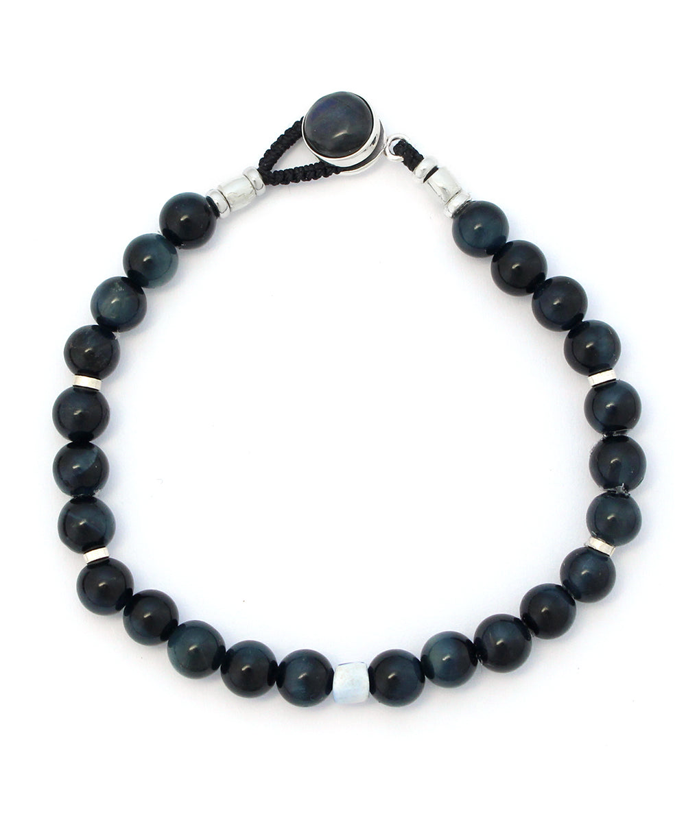 circle8 bracelet / blue labradorite × blue tiger's eye