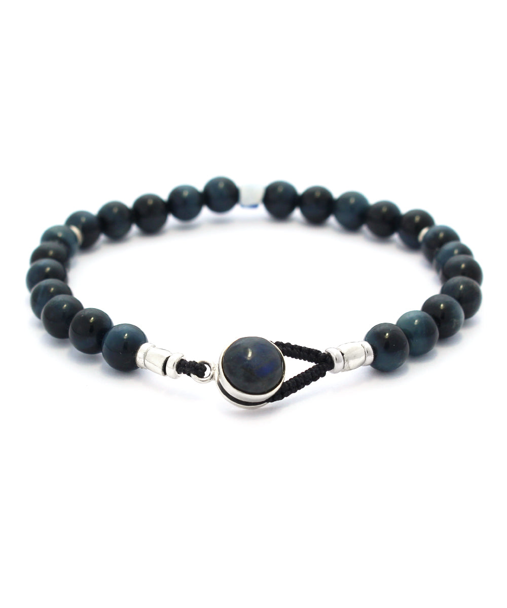 circle8 bracelet / blue labradorite × blue tiger's eye