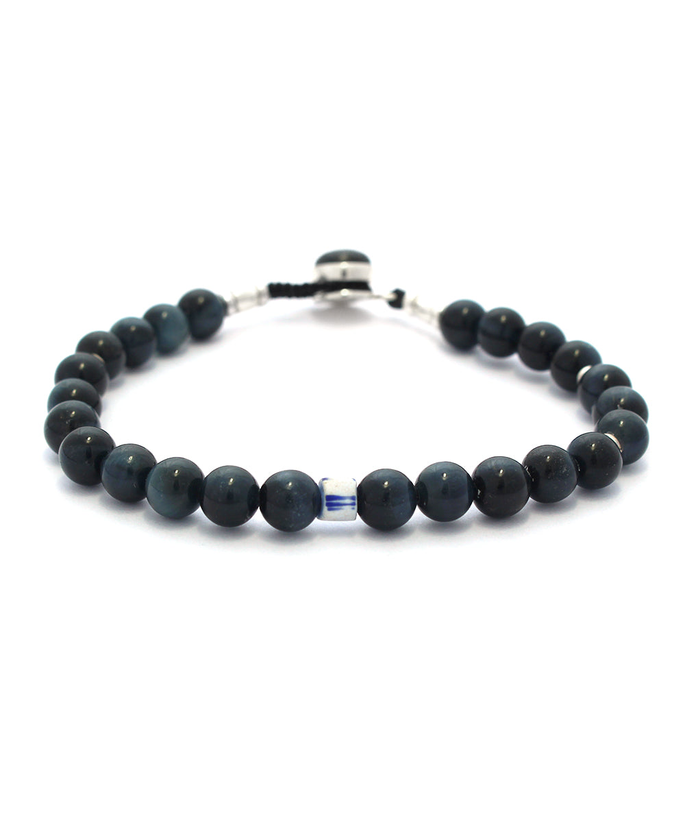 circle8 bracelet / blue labradorite × blue tiger's eye