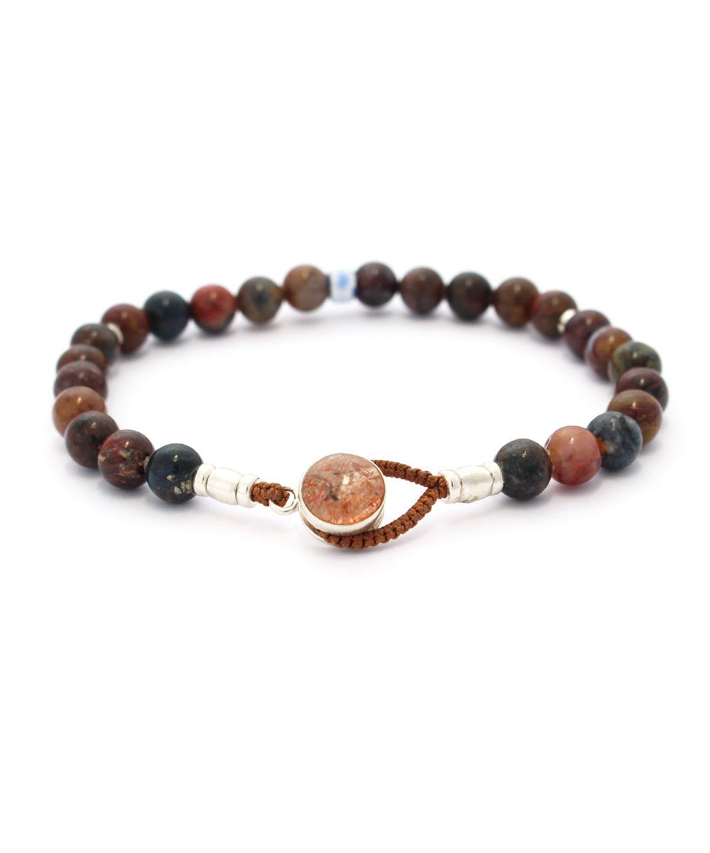 circle8 bracelet / sunstone × pietersite