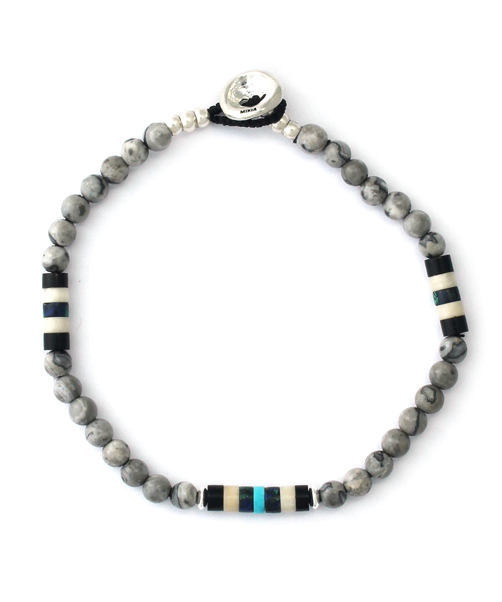 4mm stone bracelet / gray jasper