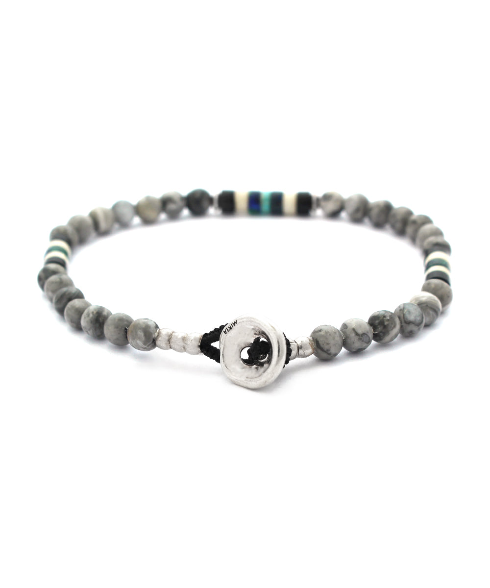 4mm stone bracelet / gray jasper