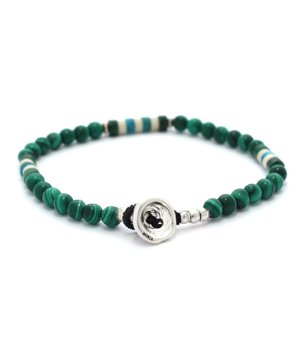 4mm stone bracelet / malachite