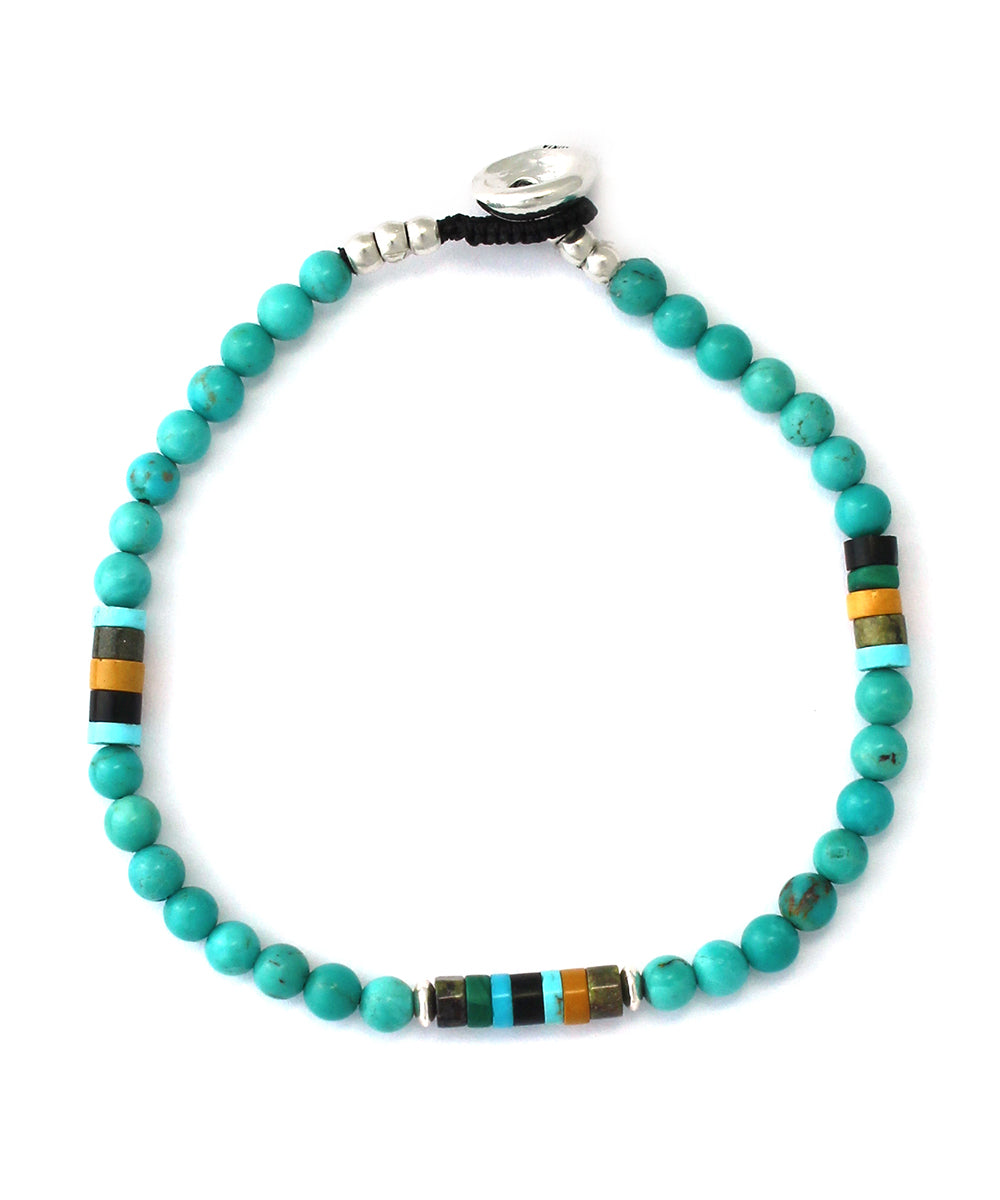 4mm stone bracelet / arizona kingman turquoise