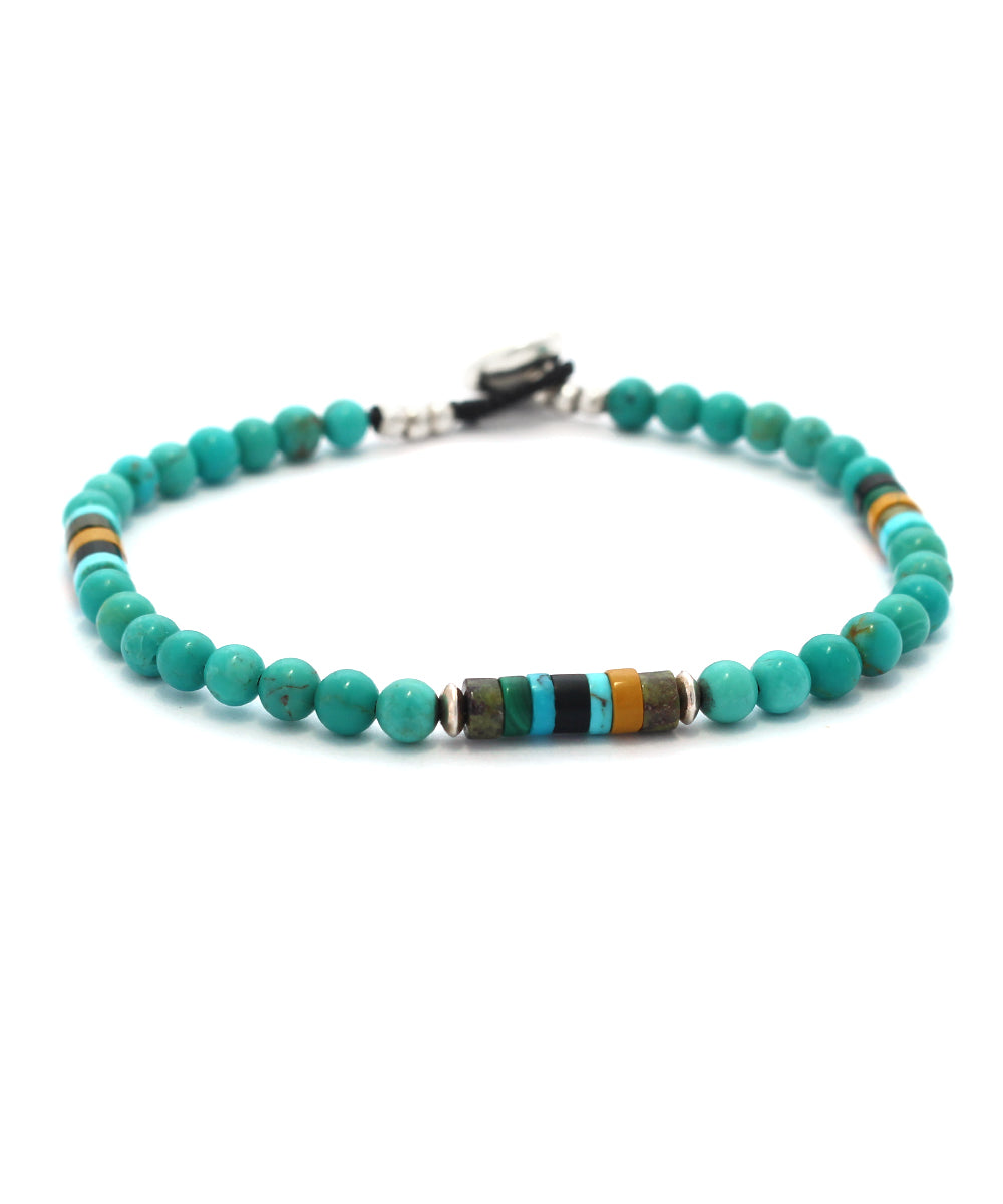 4mm stone bracelet / arizona kingman turquoise