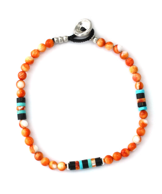 4mm stone bracelet / spiny oyster