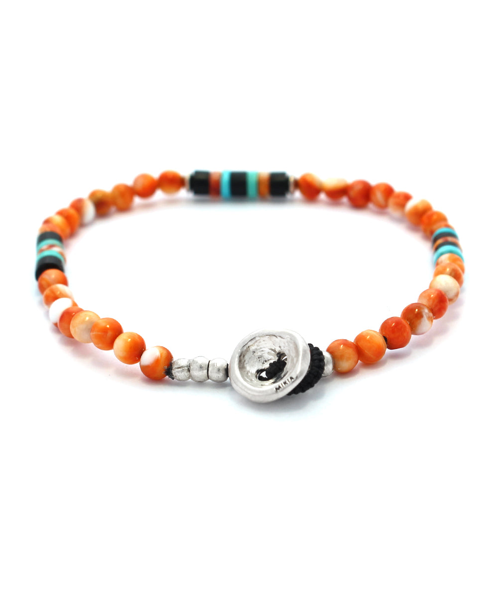 4mm stone bracelet / spiny oyster