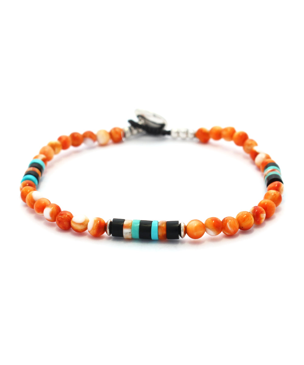 4mm stone bracelet / spiny oyster
