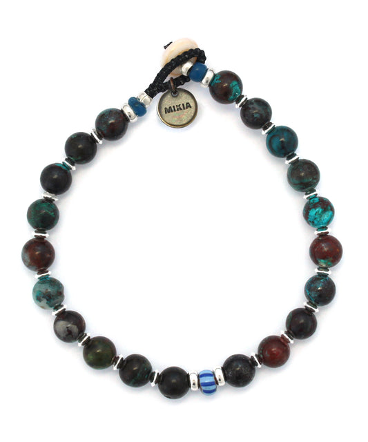 6mm stone bracelet / chrysocolla