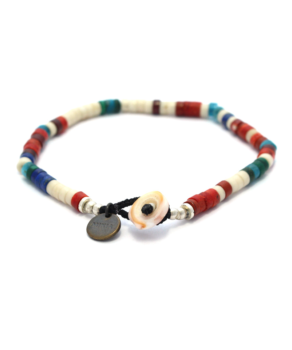heishi beads bracelet / safari