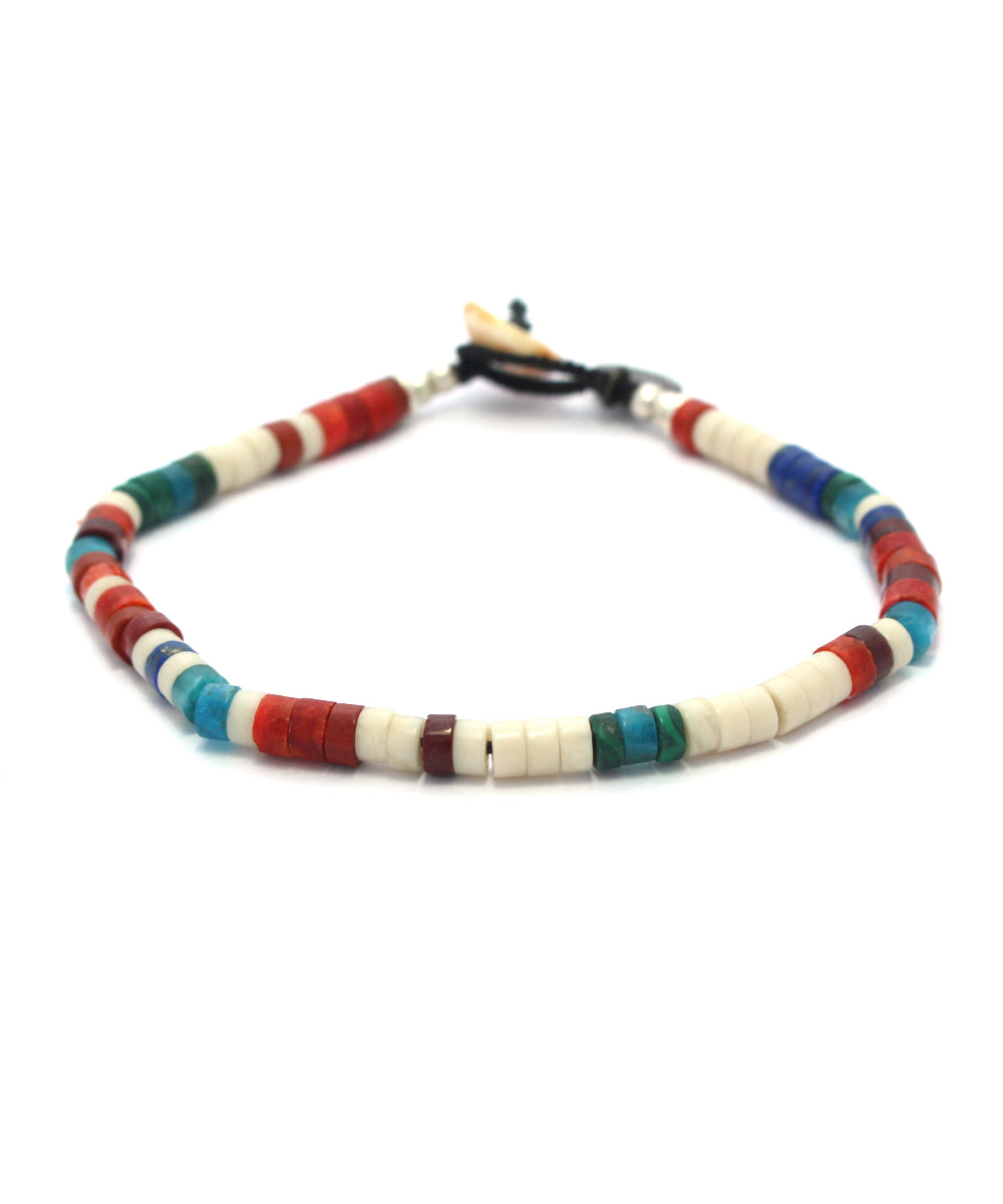 heishi beads bracelet / safari