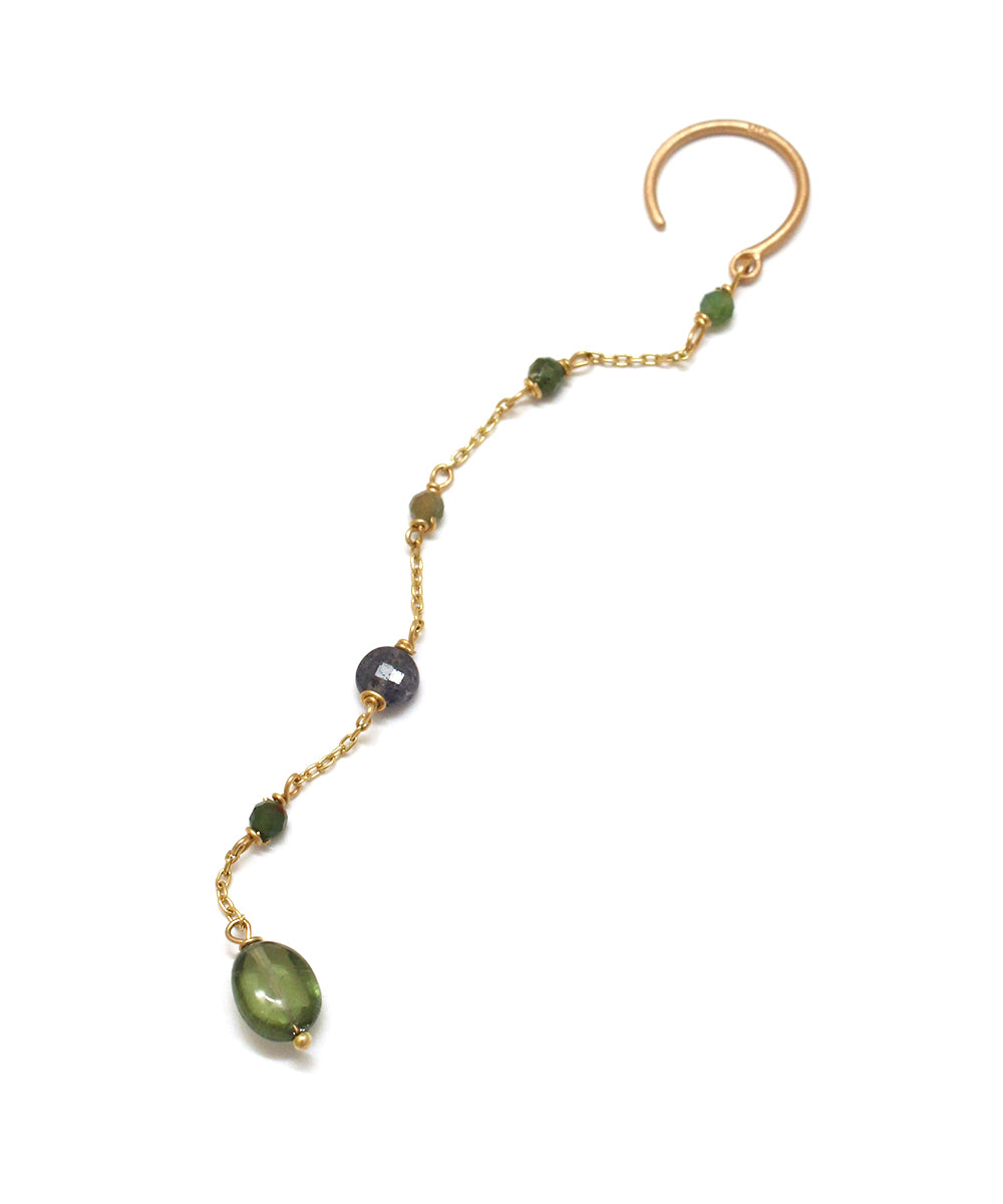 k10 earring / green apatite × sapphire