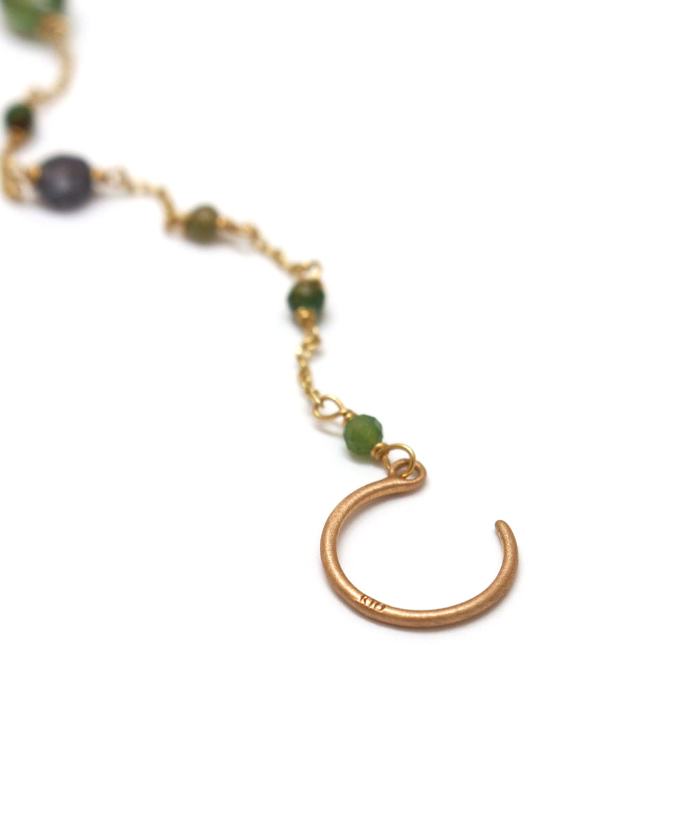 k10 earring / green apatite × sapphire