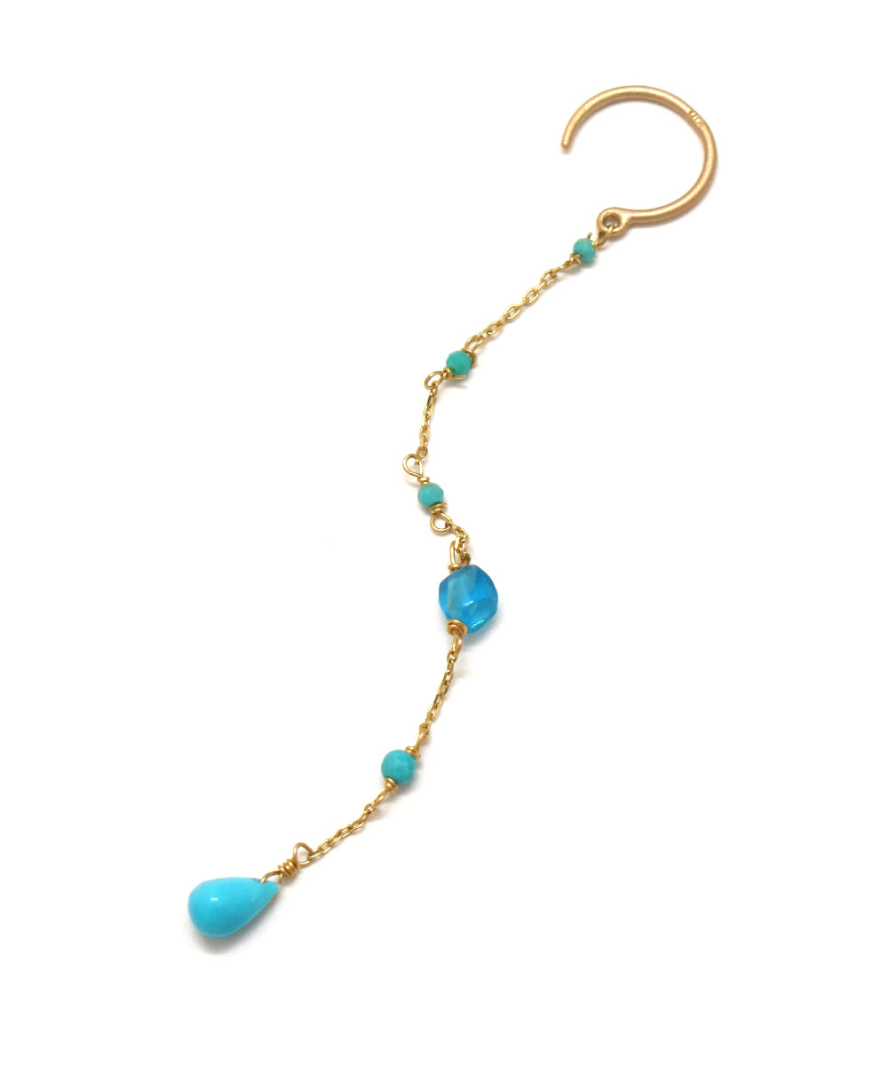 k10 earrings / sleeping beauty turquoise × blue apatite