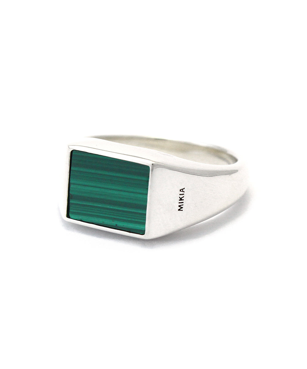 Rectangle ring sv925 / malachite