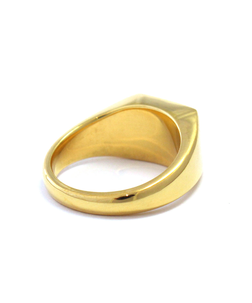 Rectangle ring k24 gold plated sv925 / onyx