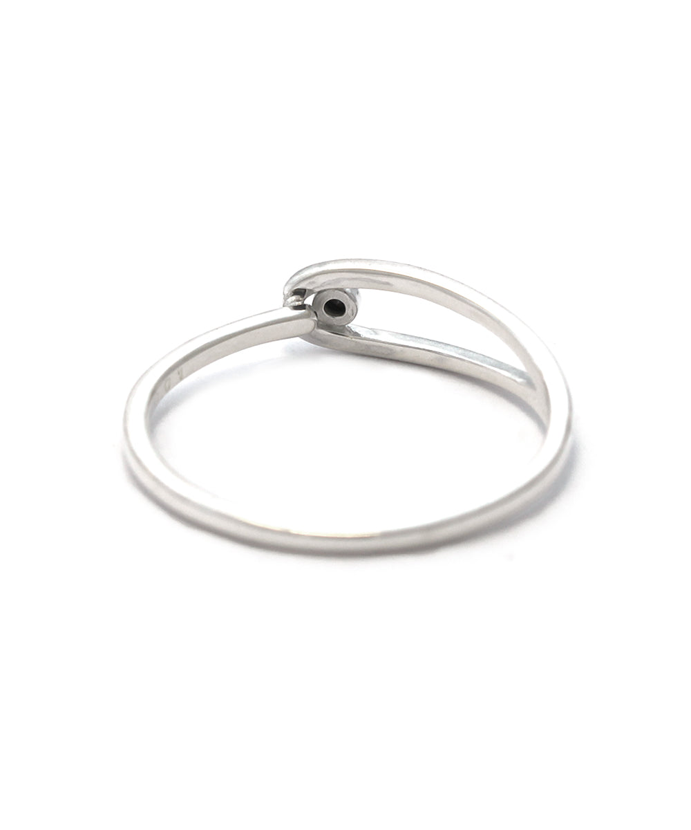 peace ring  / sv925 black diamond