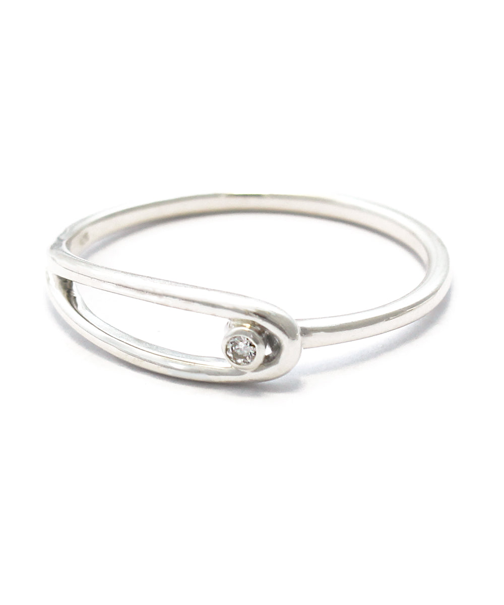 peace ring  / sv925 white diamond