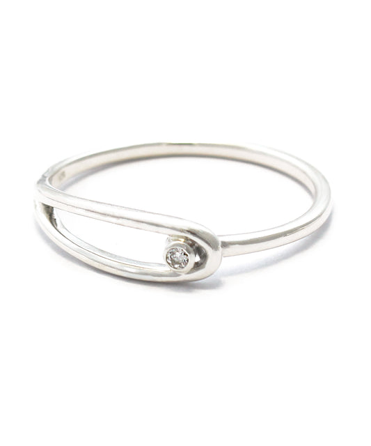 Peace ring / sv925 white diamond