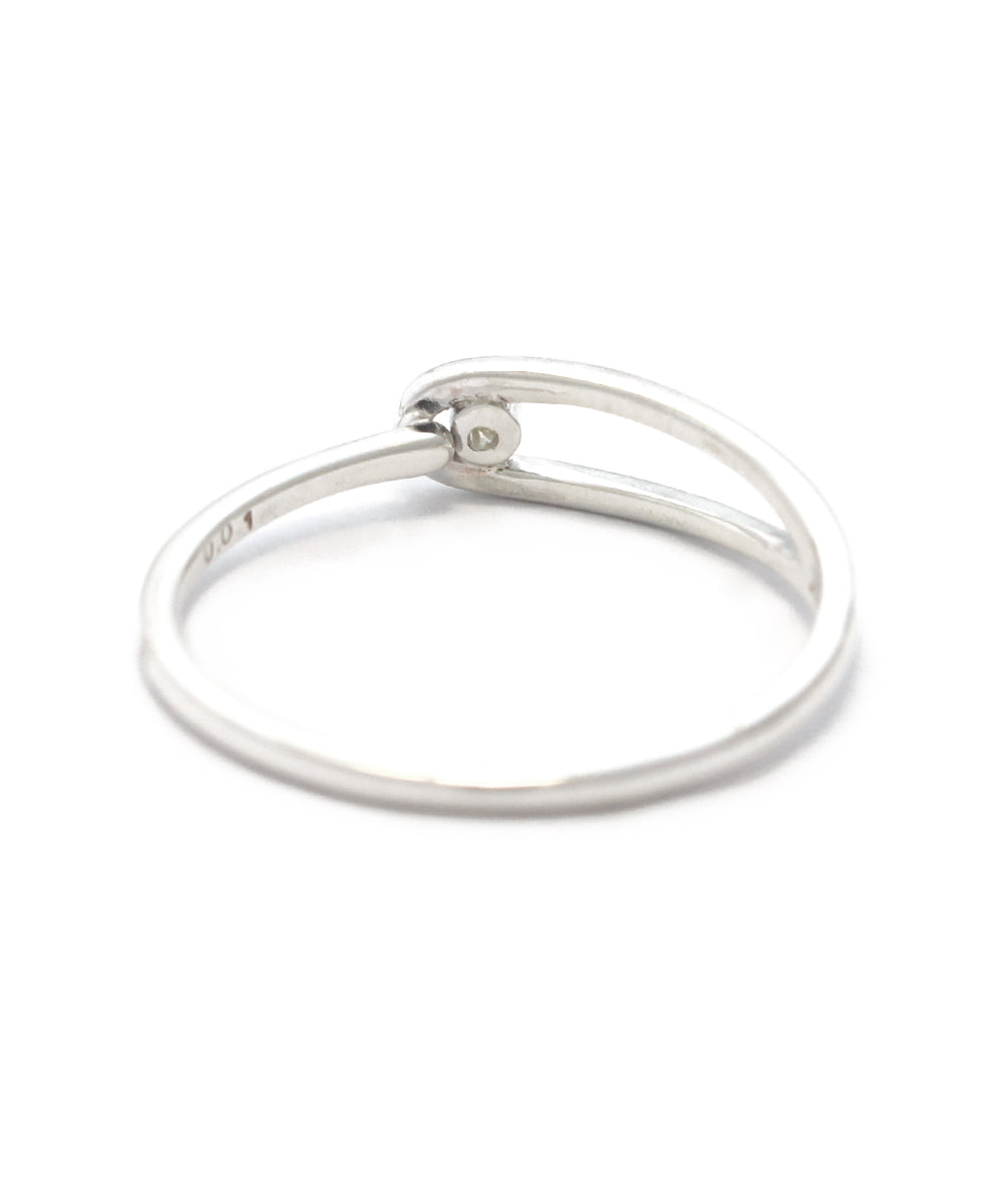 peace ring  / sv925 white diamond