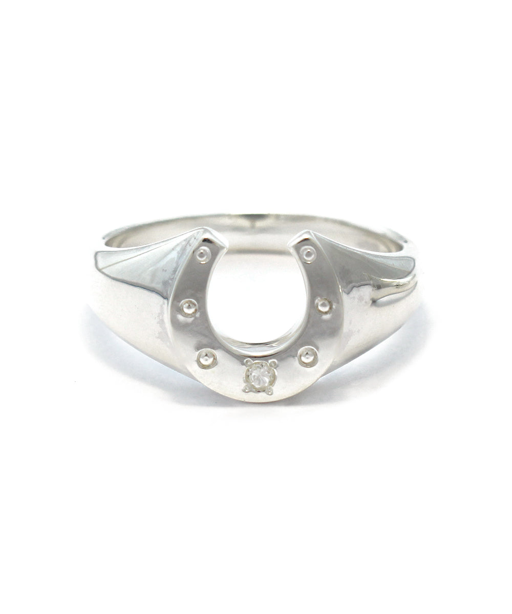 horse shoe ring sv925 / white diamond