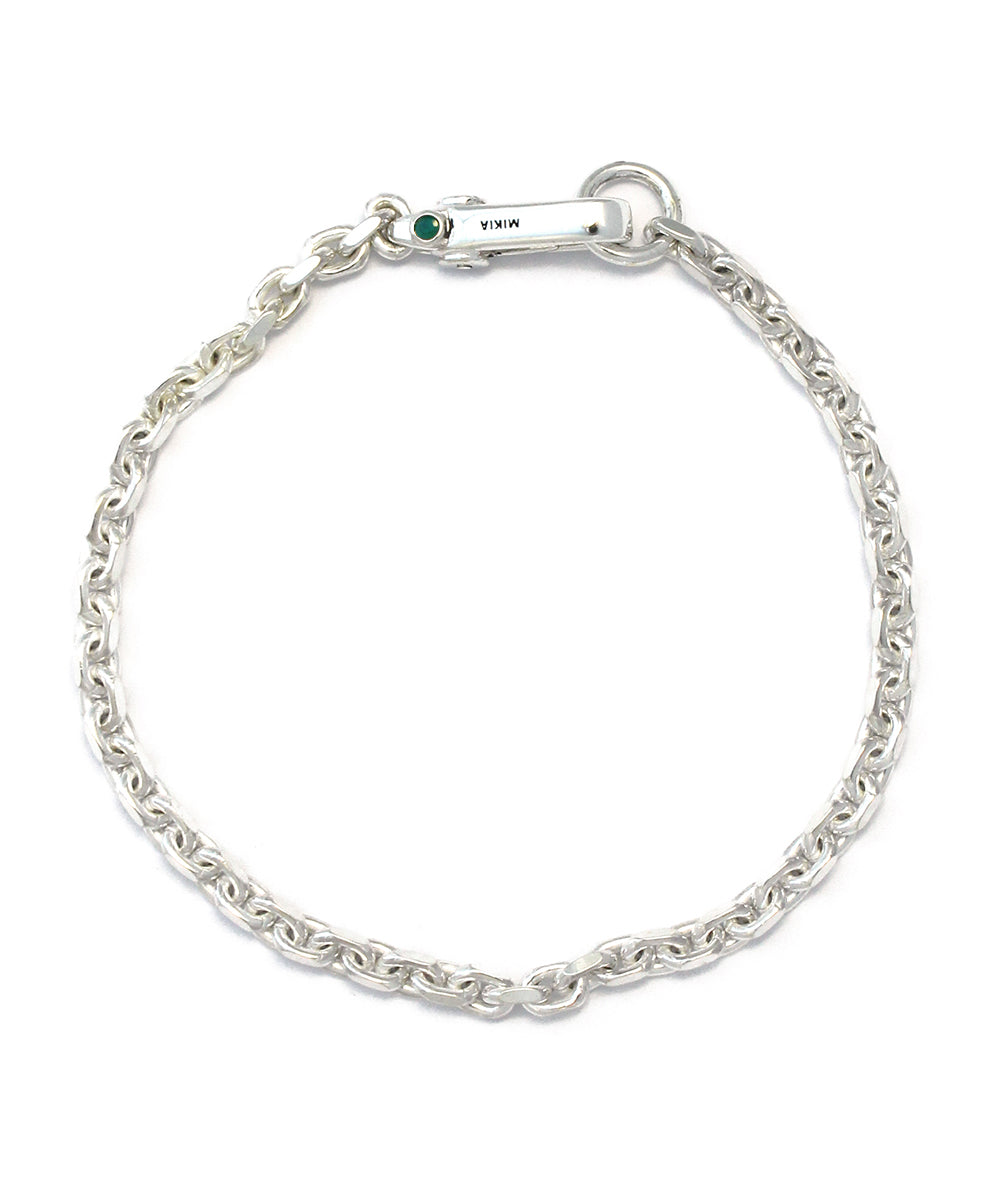 chain bracelet / sv925 emerald
