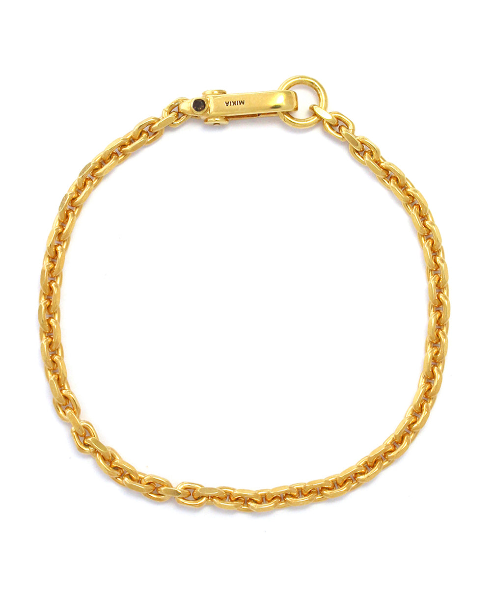 chain bracelet / k24 gold plated sv925 / smoky quartz