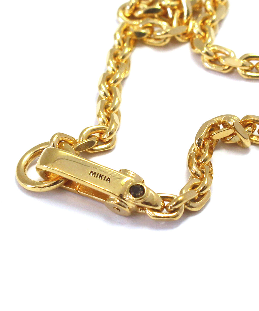 chain bracelet / k24 gold plated sv925 / smoky quartz