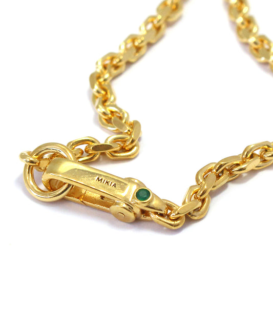 chain bracelet / K24 gold plated SV925 / emerald