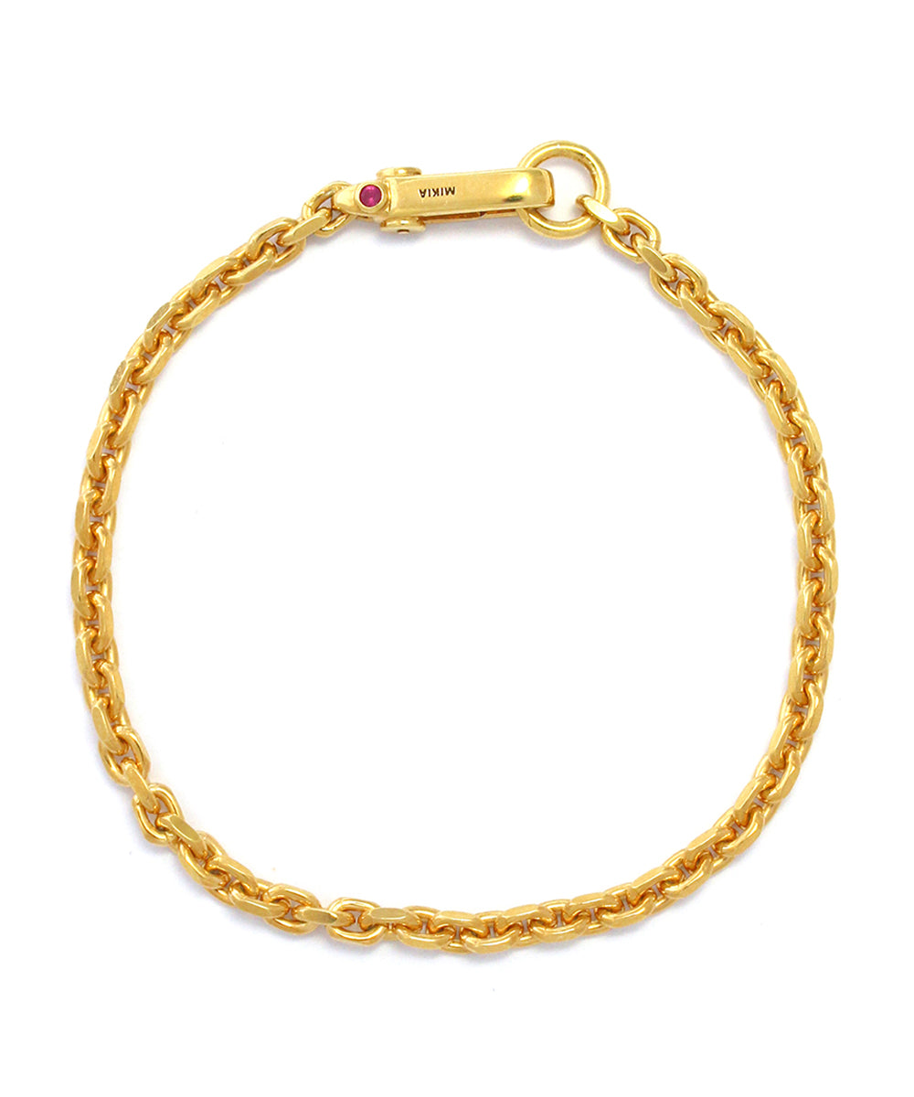 chain bracelet / k24 gold plated sv925 / ruby