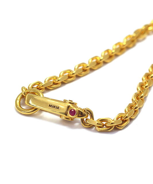 chain bracelet / 24k gold-plated sterling silver / ruby
