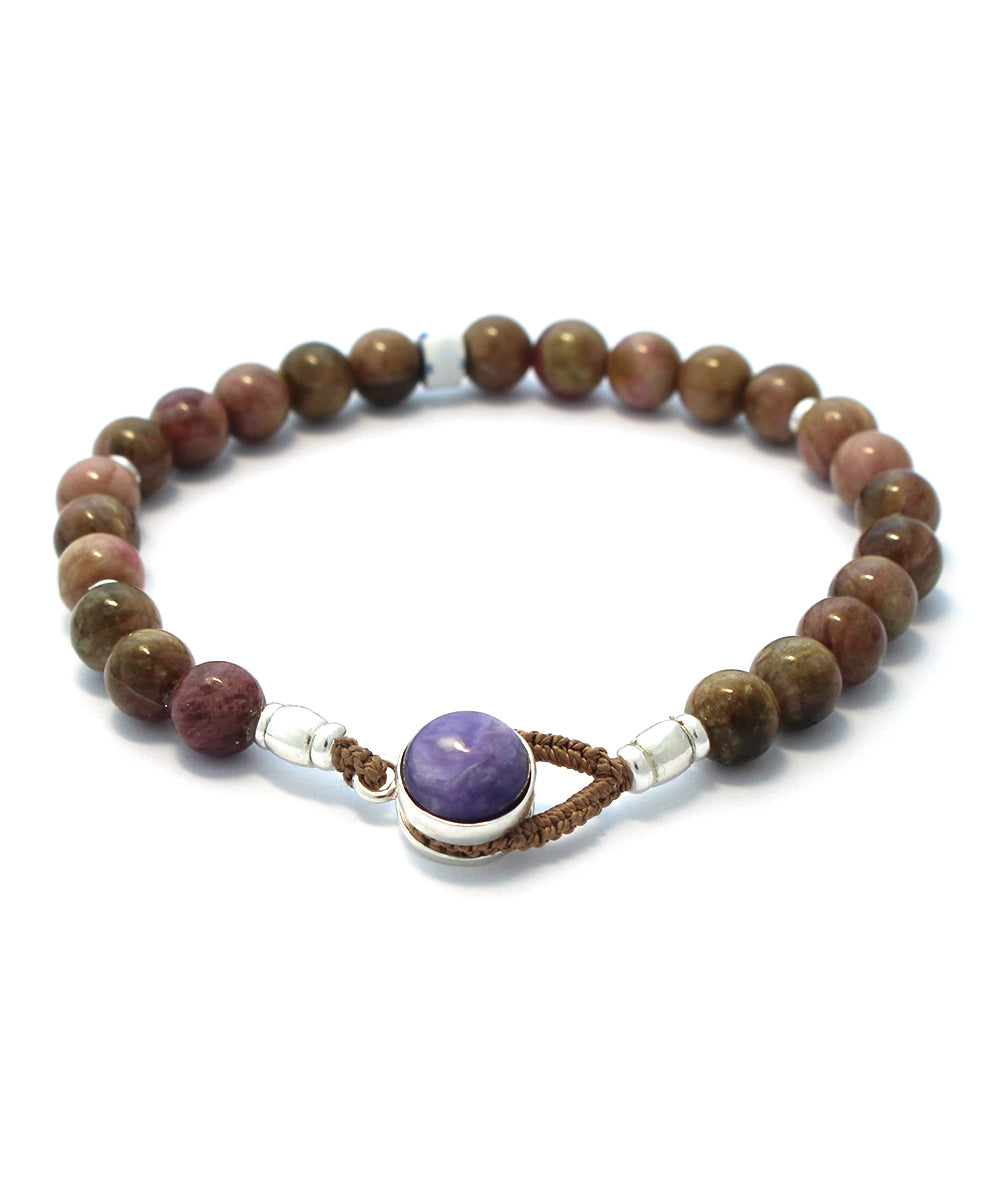 circle8 bracelet / tourmaline cat's eye × charoite