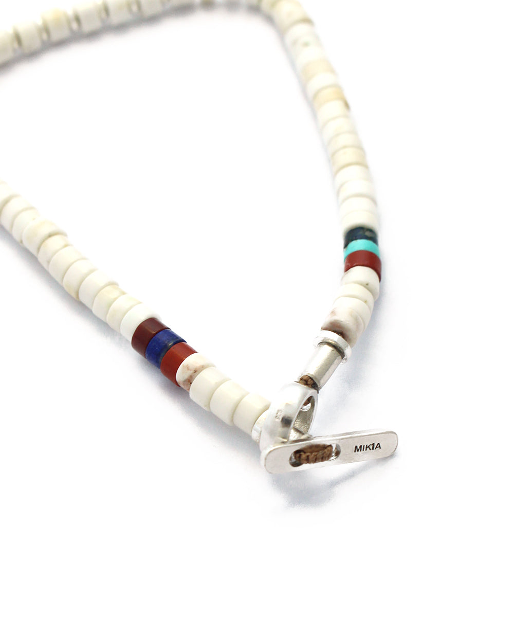 silver heishi bracelet / magnesite