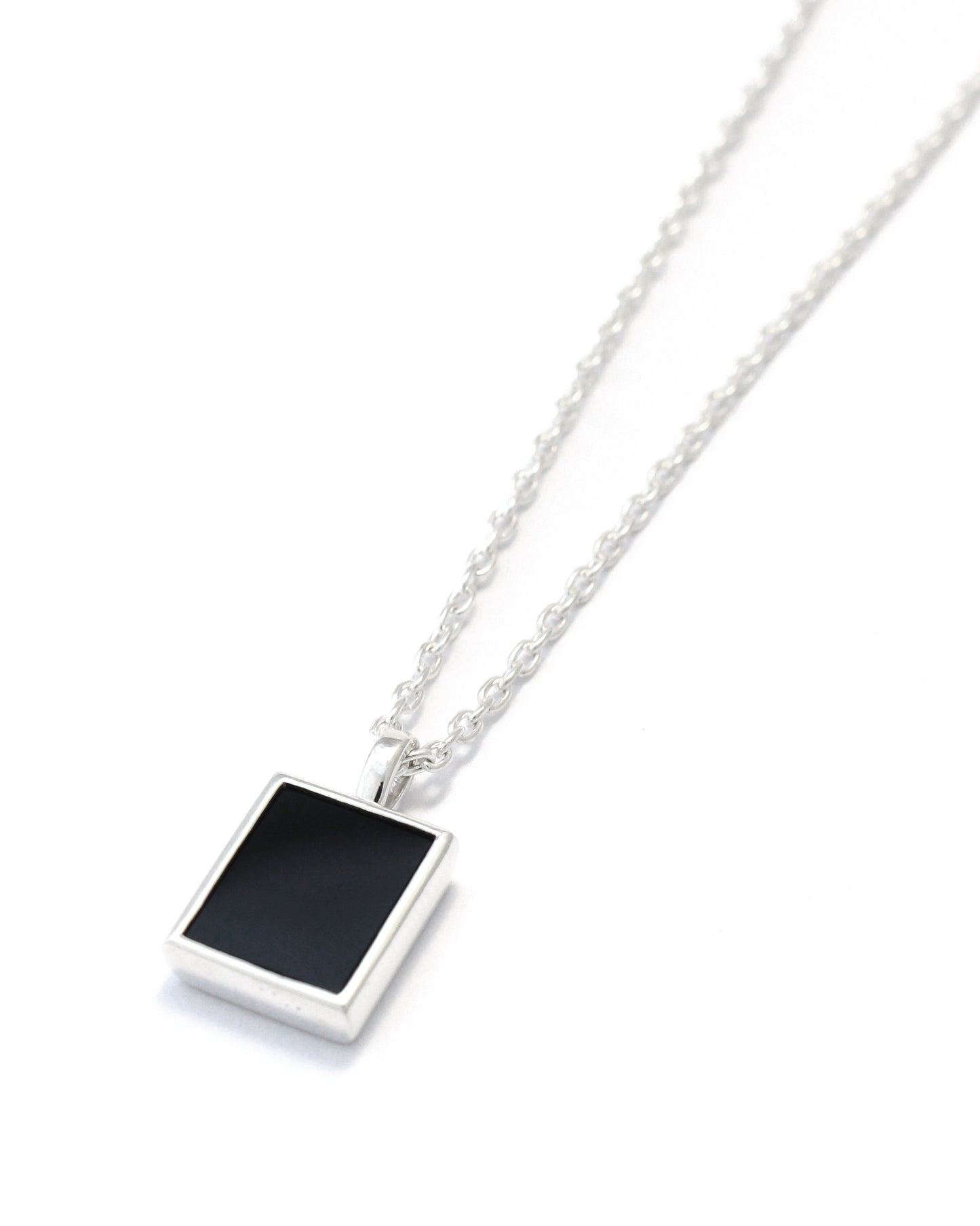 Rectangle necklace sv925 / onyx