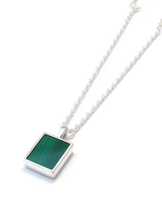 Rectangle necklace SV925 / malachite