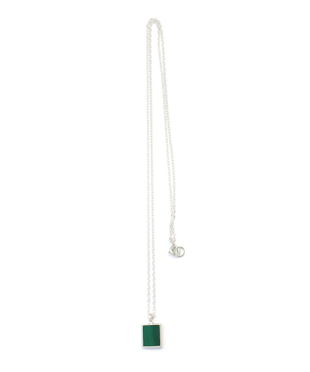 Rectangle necklace SV925 / malachite