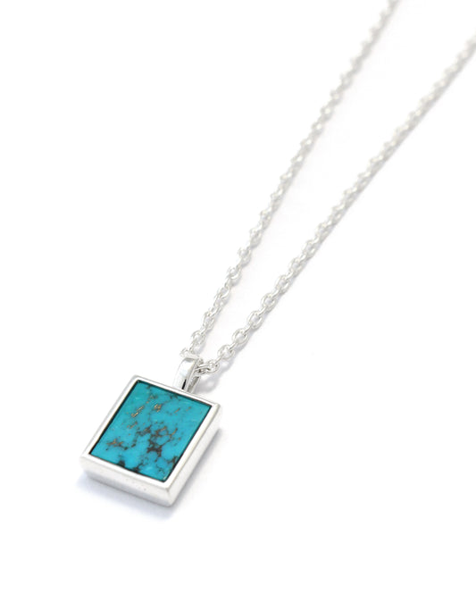Rectangle necklace sv925 / turquoise