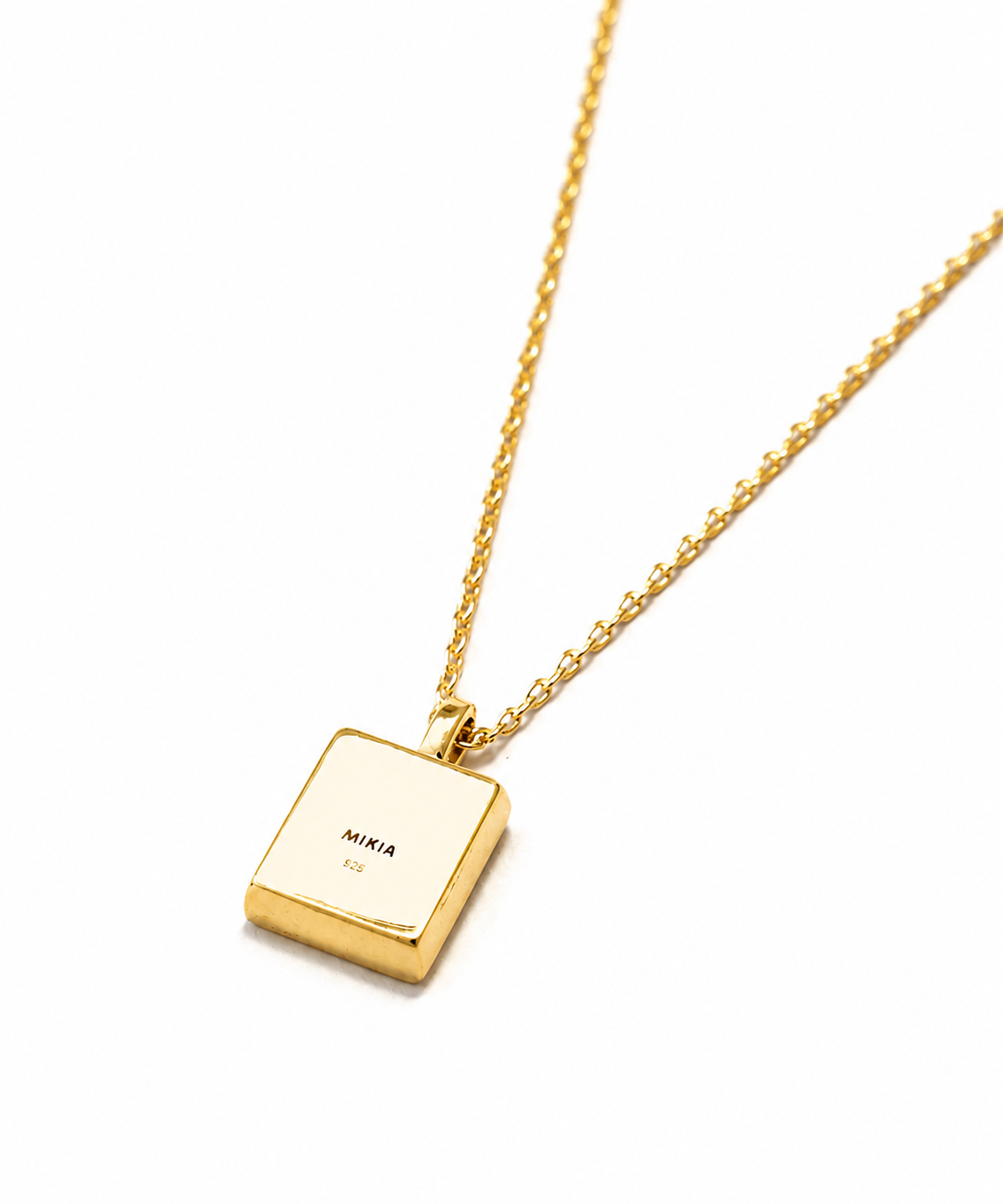 Rectangle necklace k24 gold plated sv925 / onyx