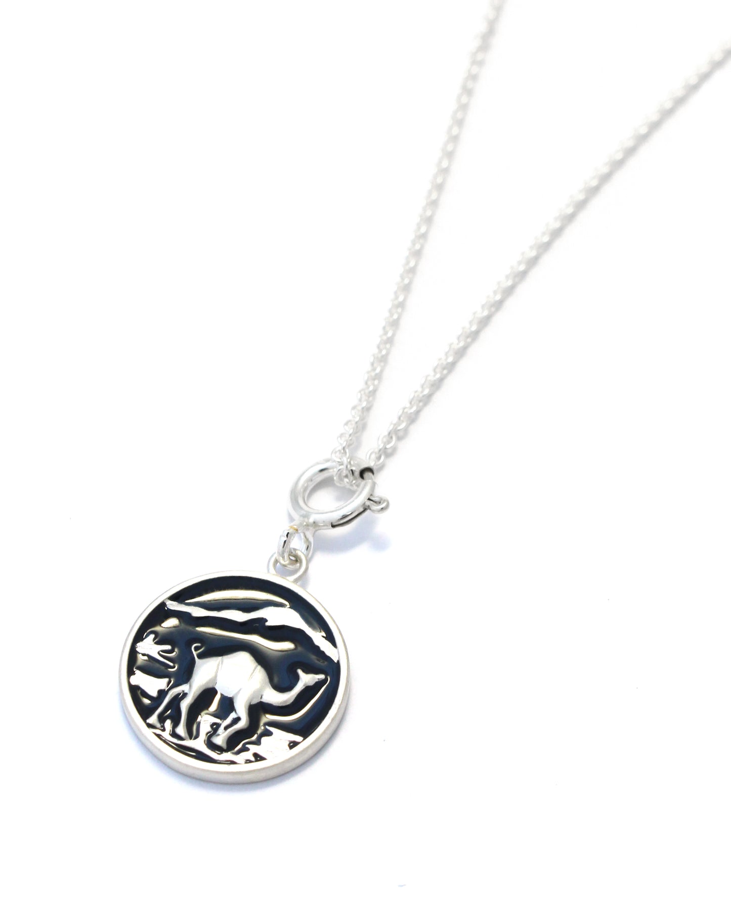 camel necklace sv925 / silver sapphire blue