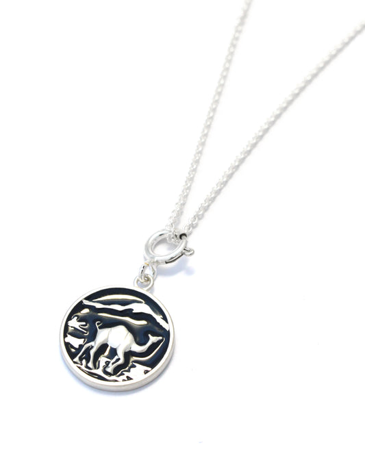 camel necklace sv925 / silver sapphire blue