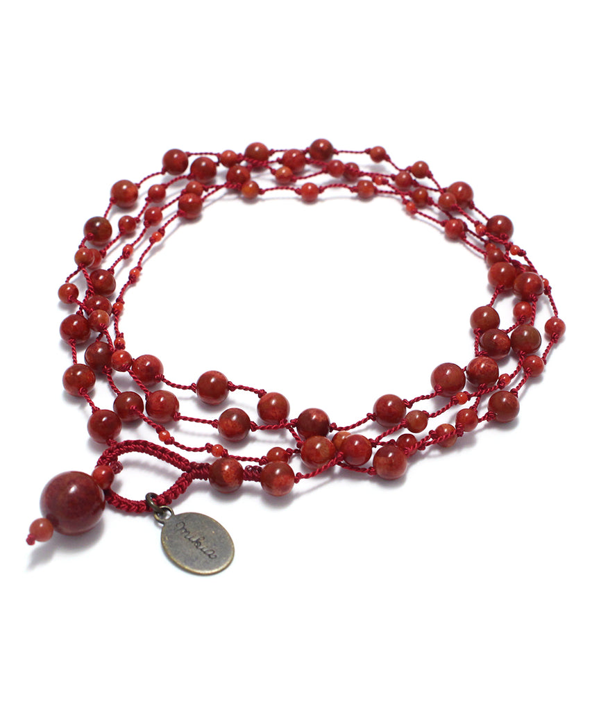 AIYANA coral long necklace