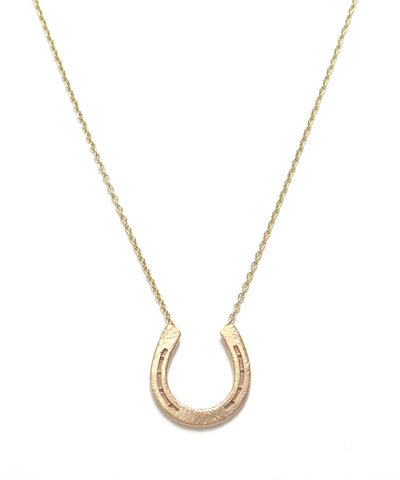 k14 horse shoe necklace