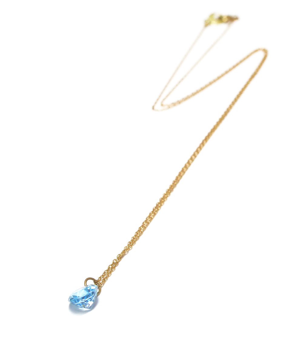 k18 round blue topaz necklace