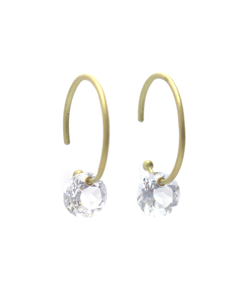 K18 white topaz pierce