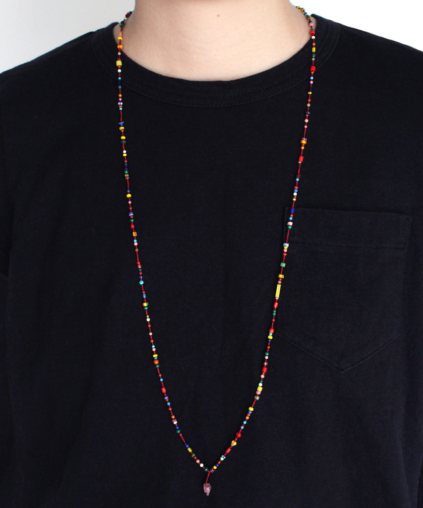 CARNIVAL pink / red glass necklace
