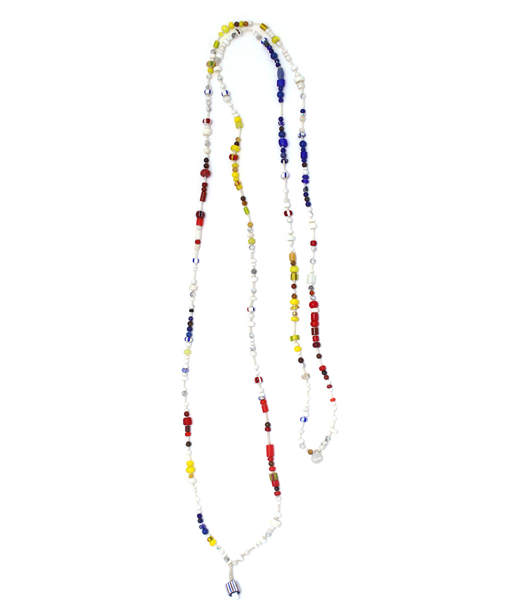 CARNIVAL howlite / multi glass necklace