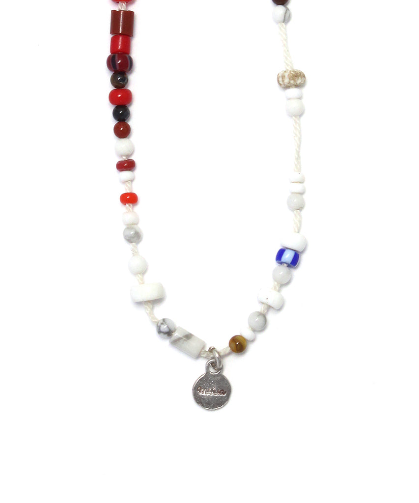 CARNIVAL howlite / multi glass necklace