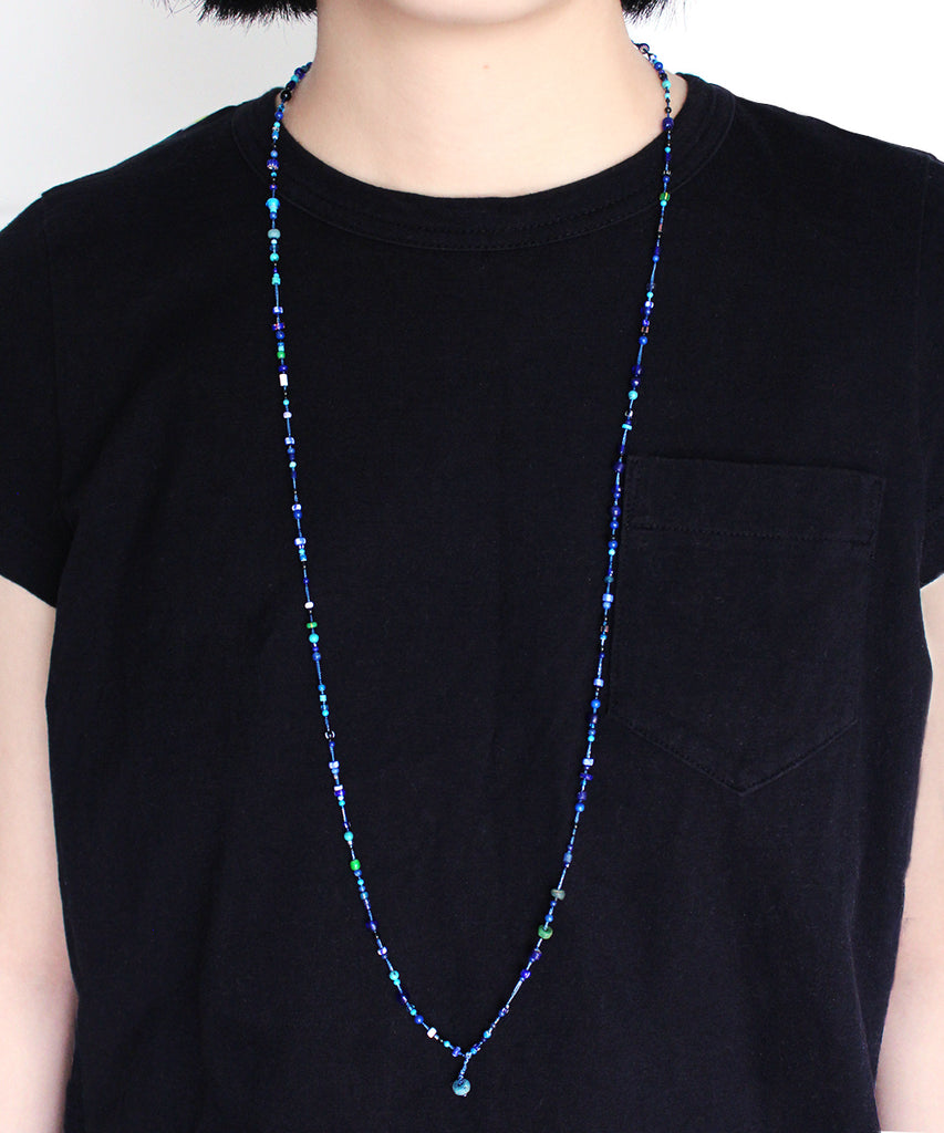 CARNIVAL lapis / blue glass necklace